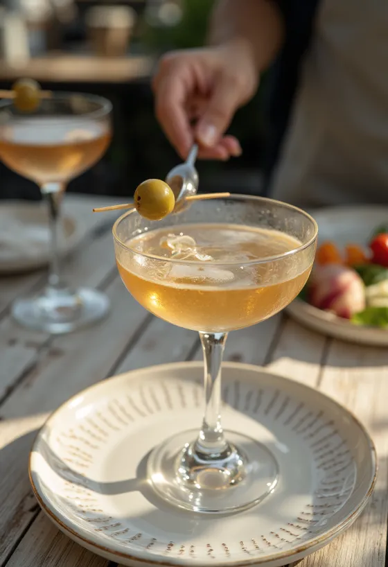 Koktej Martini i zbukuruar me ulli