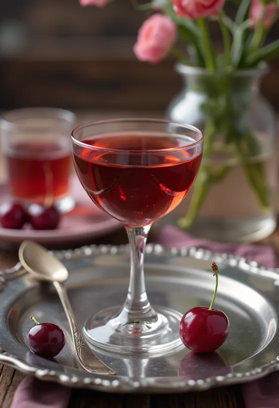 Raki vishnje e shërbyer në shishe