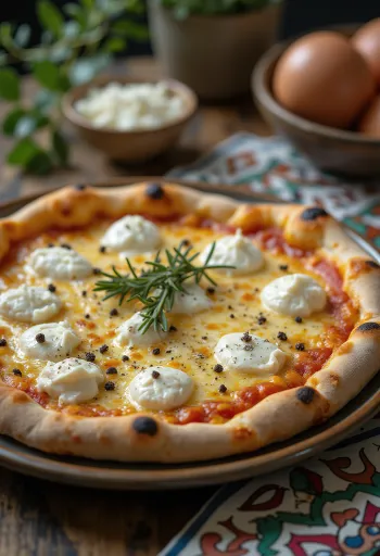 Pizza Bianca con Gorgonzola me djathëra italianë dhe rozmarinë