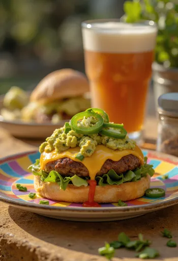 Burger i stilit meksikan i servirur