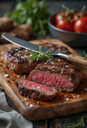 Picanha e shërbyer me perime të pjekura në zgarë