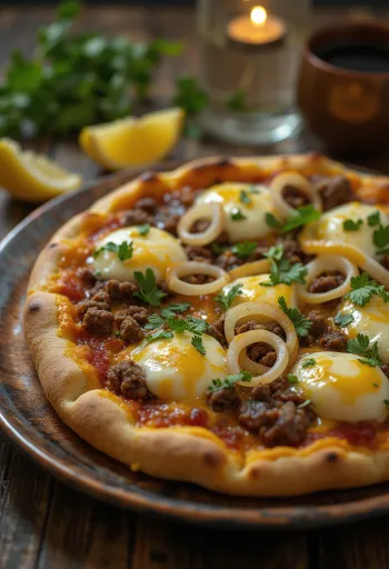 Pizza Egiziana e servirur