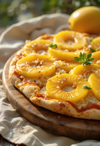 Pizza ai Frutti Tropicali me fruta tropikale dhe rikota